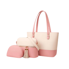 Blush Harmony – Off-White & Pink 3-Piece Luxe Set