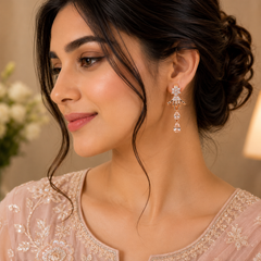 Drop Design Earrings – Elegant Flow with Every Move (Brown)