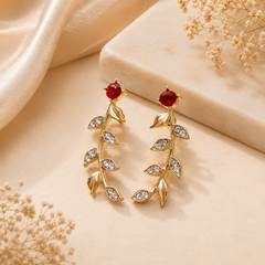 Red Leaves Tops Earrings – Nature-Inspired Elegance