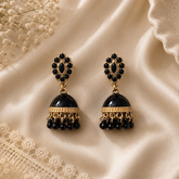 Jhumka Matte with Drop Pearl – Traditional Beauty with a Modern Touch (Black)