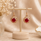 Bali Style Earrings – Classic Hoop Elegance (Red)