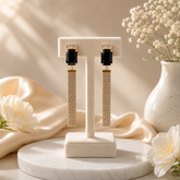 Earrings Long Black/Golden