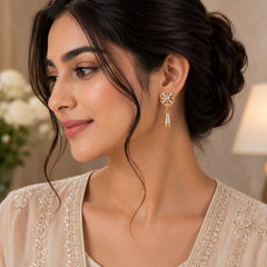 Bow Style Earrings – Sweet Elegance in Every Detail (White)
