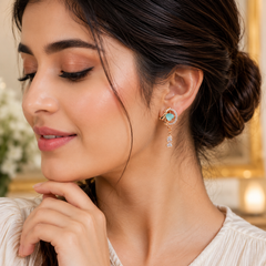 Double Drop Earrings – Timeless Elegance for Every Occasion (cyan)