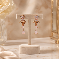 Drop Design Earrings – Elegant Flow with Every Move (Pink)