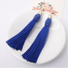 Long Earrings with Royal Blue Stone – Elegant & Regal