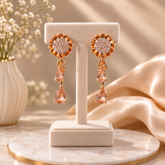 Double Drop Design Earrings – Elegant Statement Jewelry for Women (Brown)