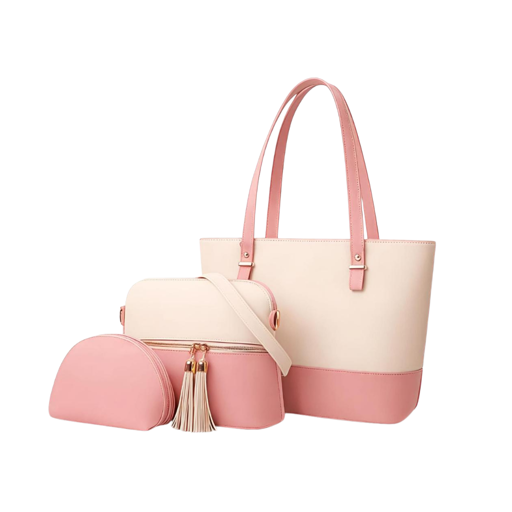 Blush Harmony – Off-White &amp; Pink 3-Piece Luxe Set