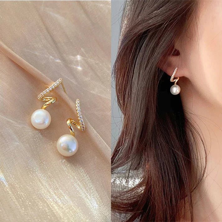 Zig Zag Gold Earrings