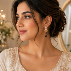 Drop Design Earrings – Elegant Flow with Every Move (Black)