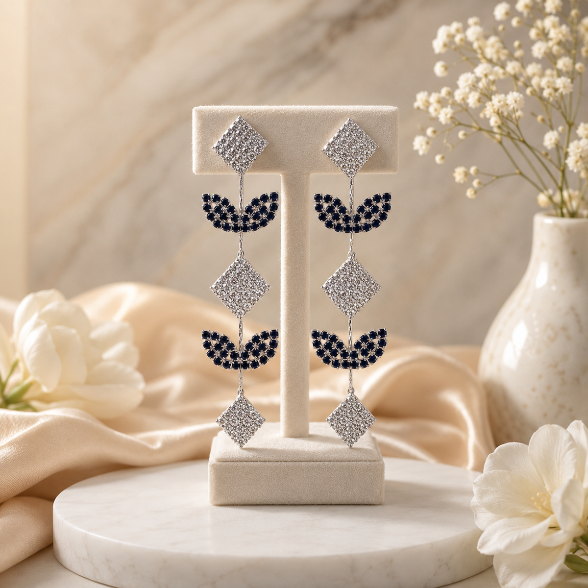 Earrings Black/White