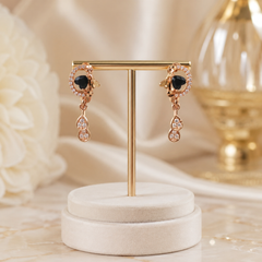 Double Drop Earrings – Timeless Elegance for Every Occasion (Black)