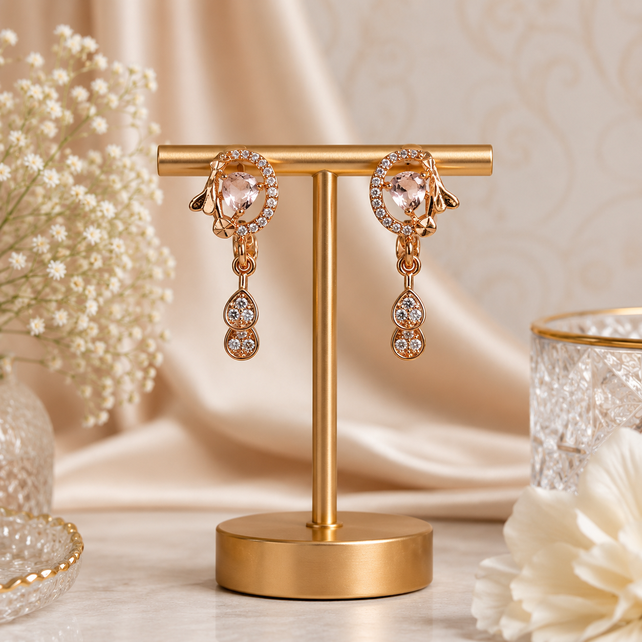 Double Drop Earrings – Timeless Elegance for Every Occasion (Brown)