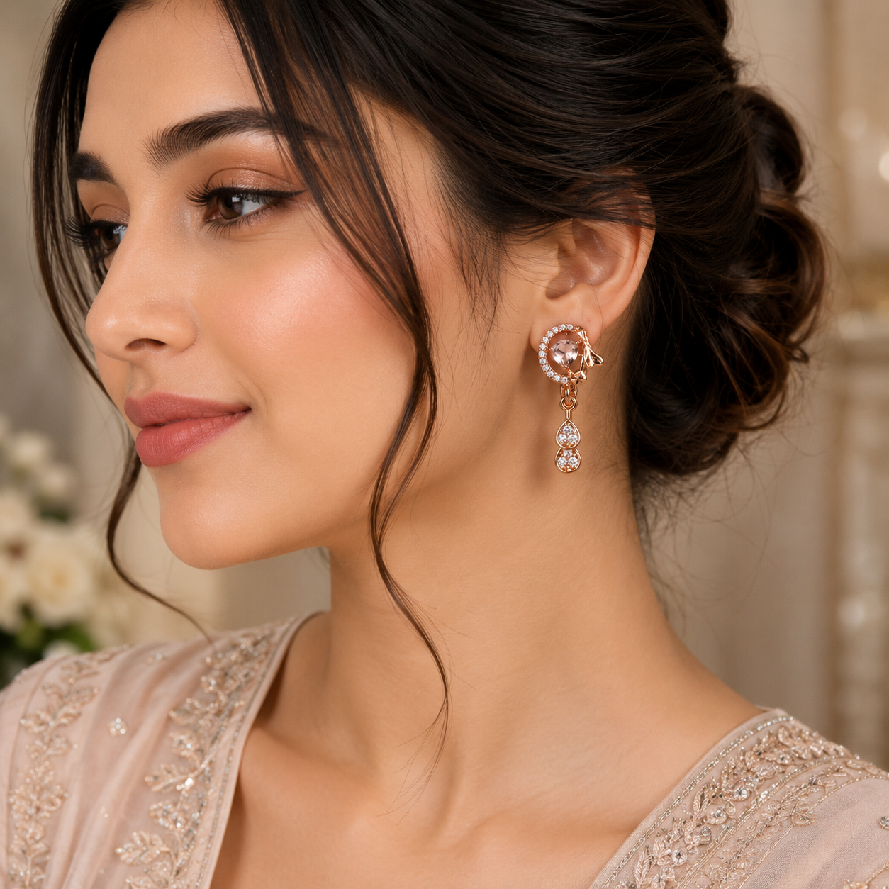 Double Drop Earrings – Timeless Elegance for Every Occasion (Brown)