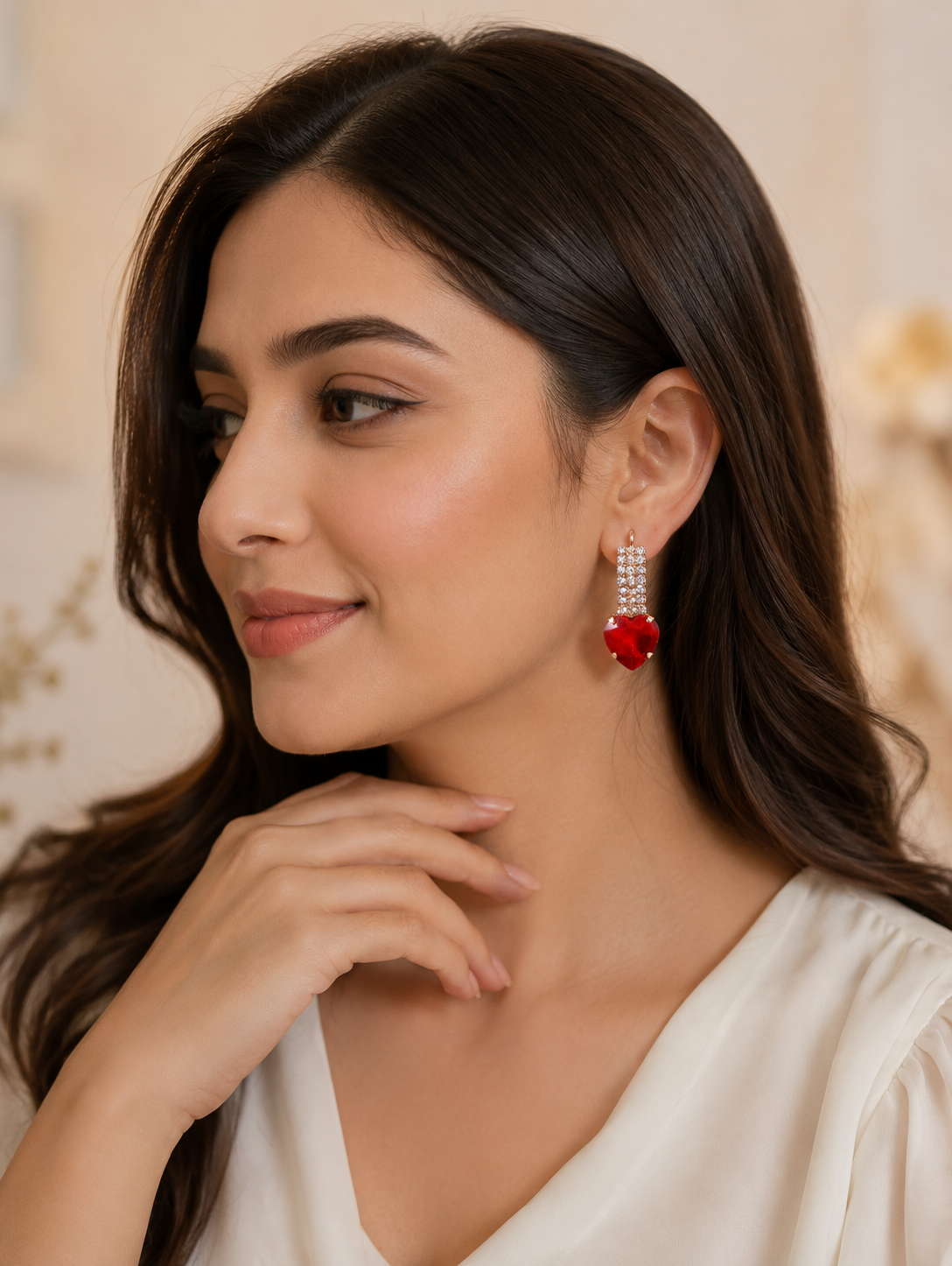 Red & Golden Earrings – Bold & Elegant Statement