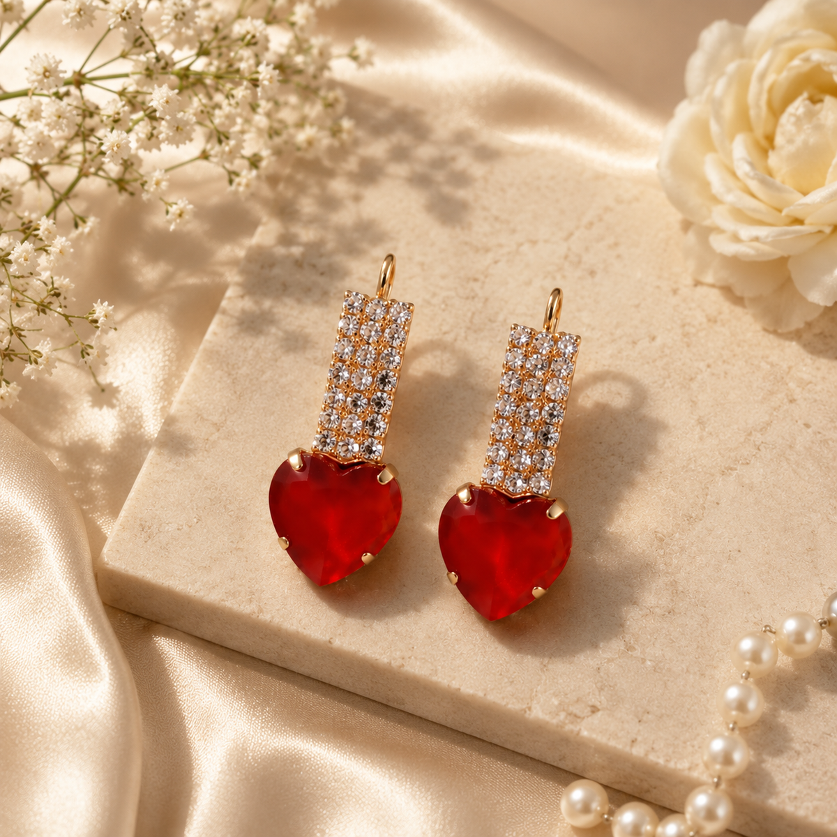Red & Golden Earrings – Bold & Elegant Statement