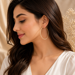 Large Circle Silver Earrings – Bold & Elegant Statement