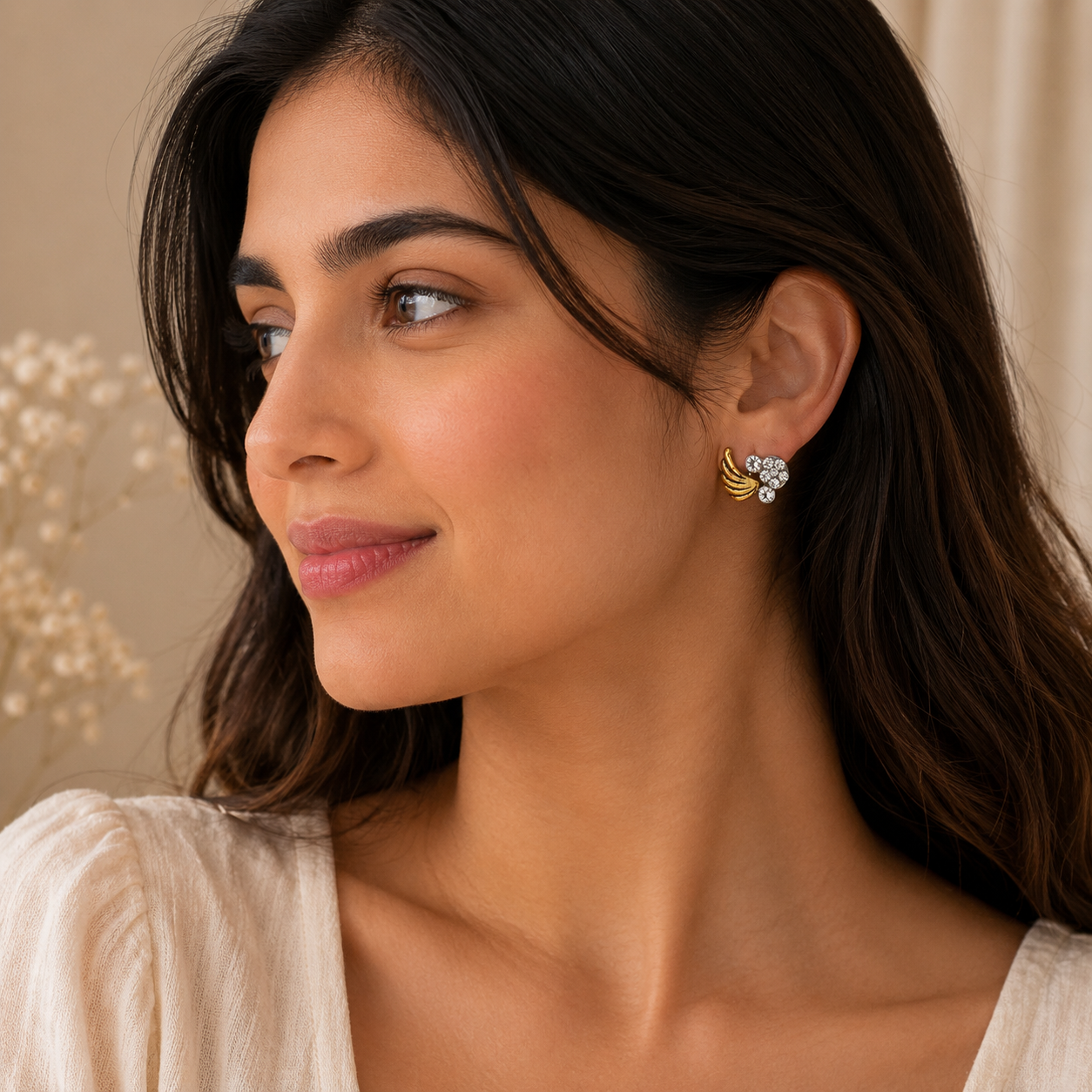 Small 2 Hoops Tops Earrings – Chic & Minimalist Style