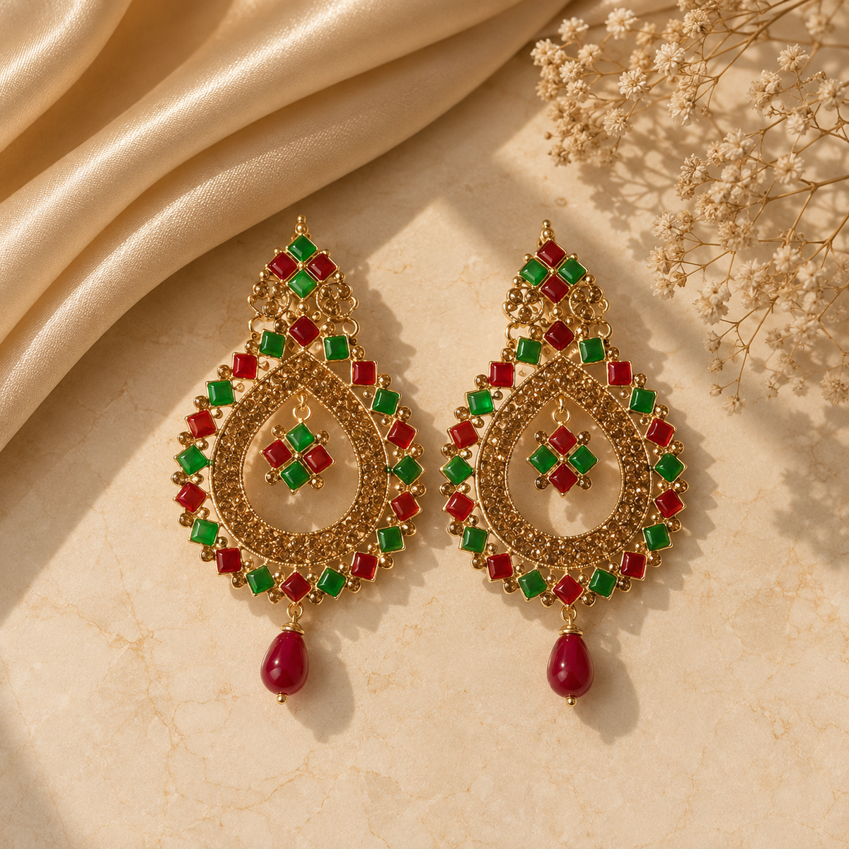 Multicolor Drop Long Earrings – Bold & Stylish Statement