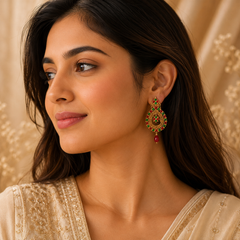 Multicolor Drop Long Earrings – Bold & Stylish Statement