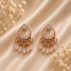 Pink Jhumka Earrings – Traditional Elegance with a Pop of Color