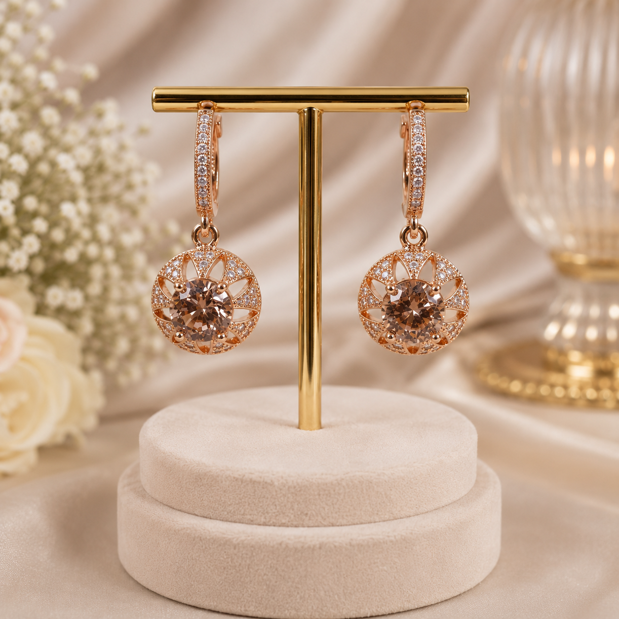 Bali Style Earrings – Classic Hoop Elegance (Brown)