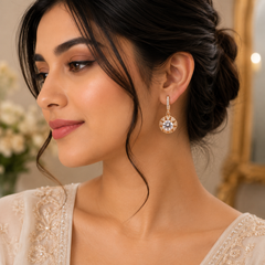 Bali Style Earrings – Classic Hoop Elegance (White)
