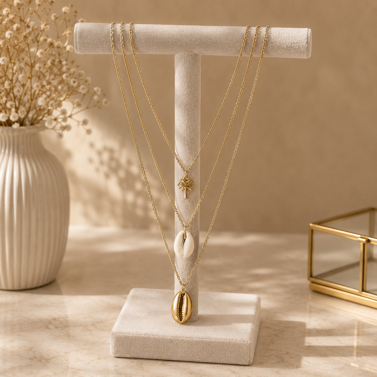 Triple Chain Necklace Set – Layered Elegance Made Easy