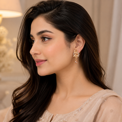 Drop Design Earrings – Elegant Movement, Timeless Style (Brown)