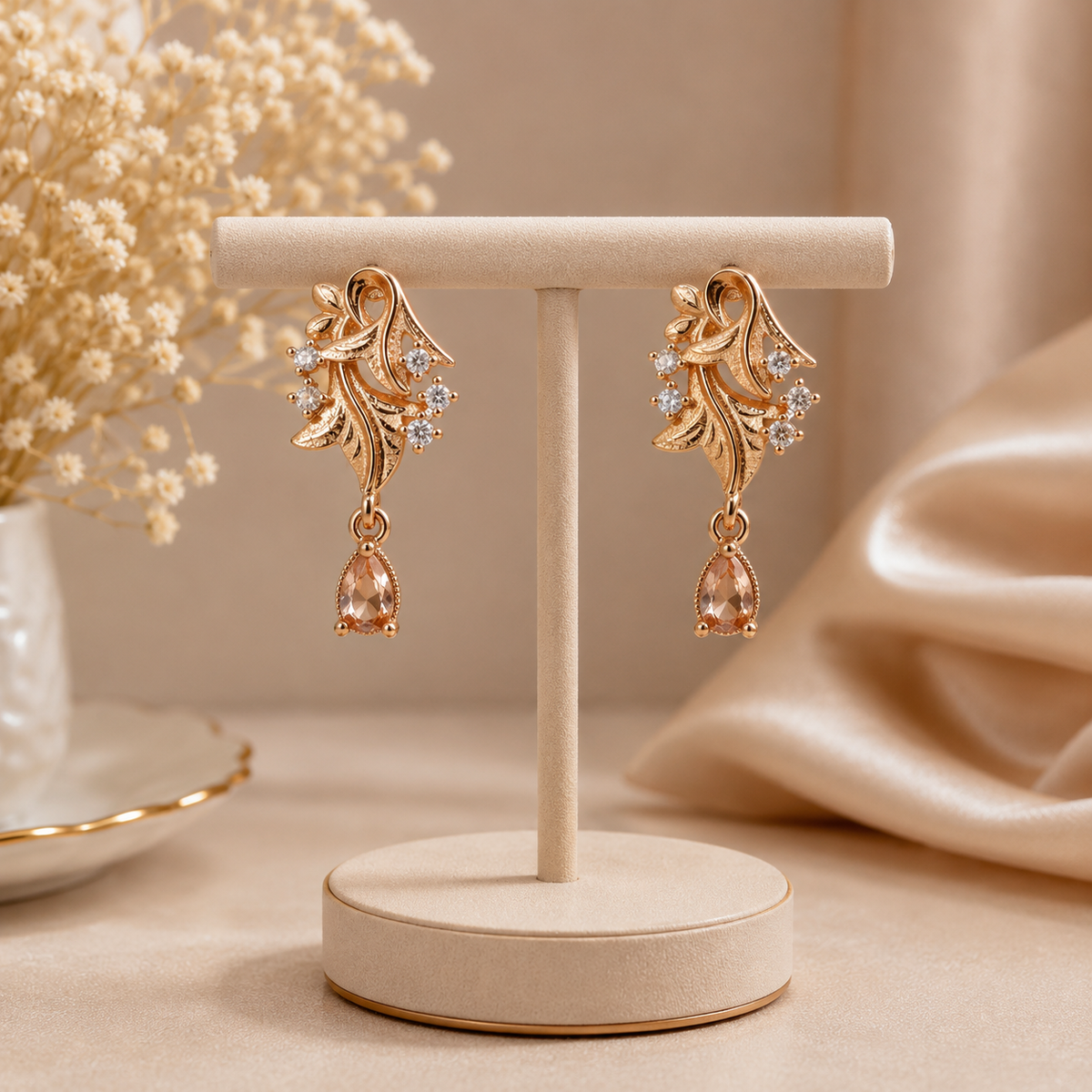 Drop Design Earrings – Elegant Movement, Timeless Style (Brown)