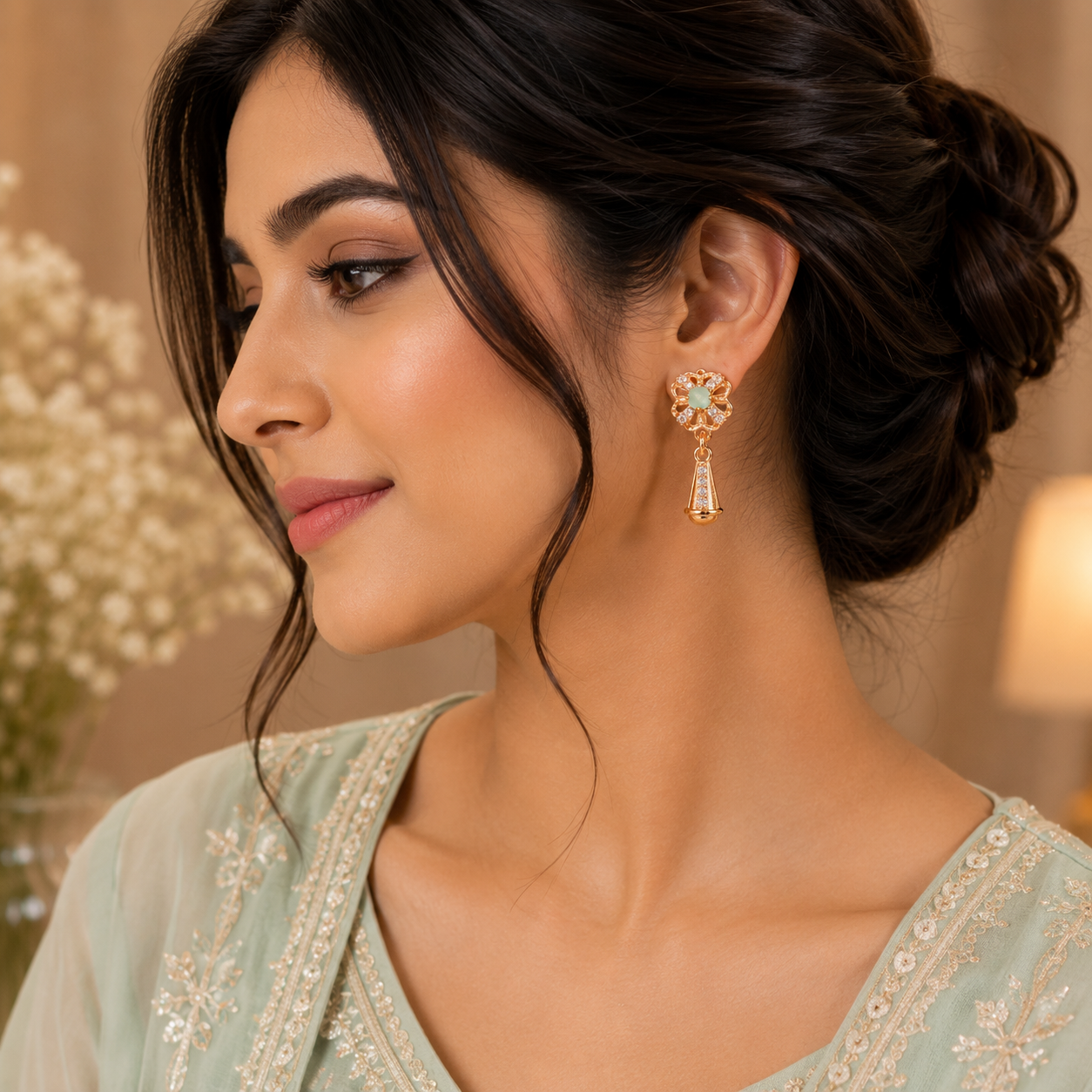 Bow Style Earrings – Sweet Elegance in Every Detail (Cyan)