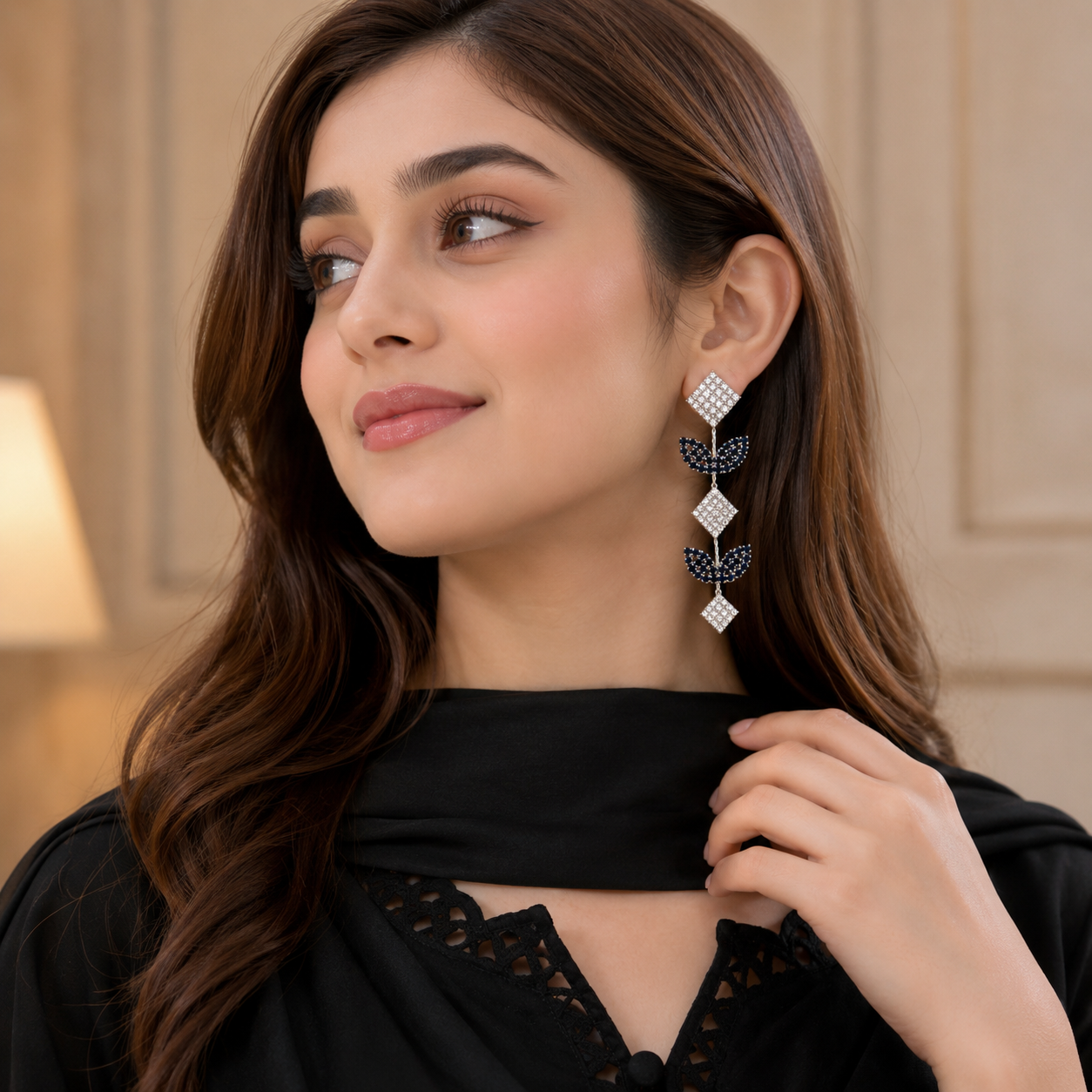 Earrings Black/White