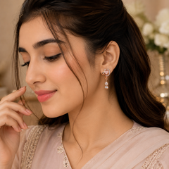 Double Drop Earrings – Timeless Elegance for Every Occasion (Pink)