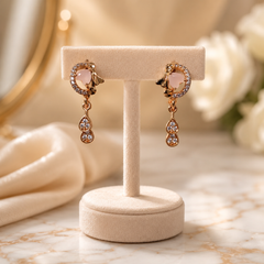 Double Drop Earrings – Timeless Elegance for Every Occasion (Pink)