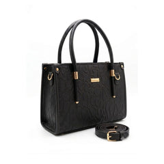 Textured Black Tote Bag