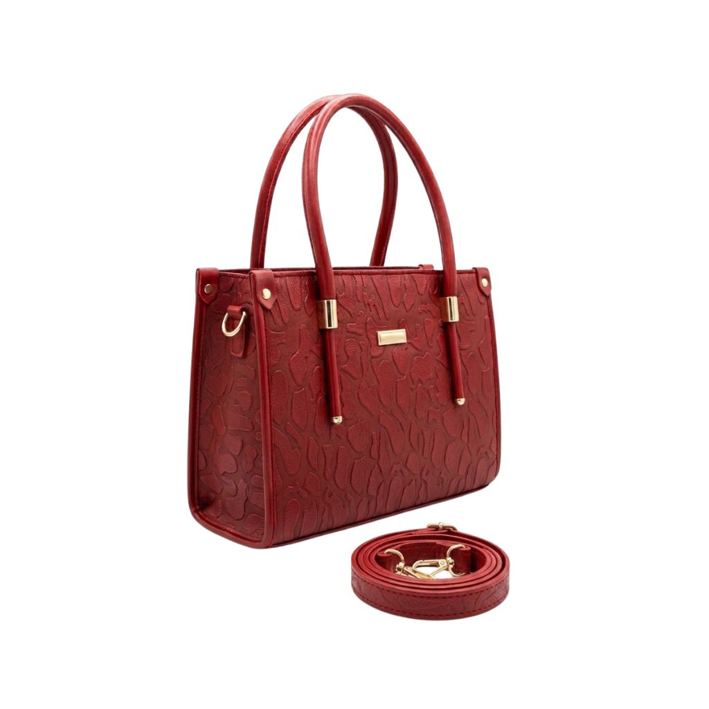 Textured Maroon Tote Bag