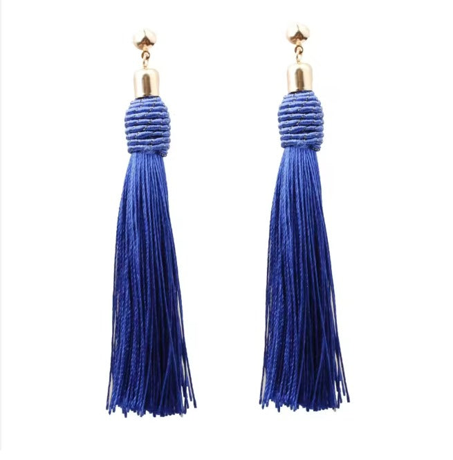 Long Earrings with Royal Blue Stone – Elegant & Regal