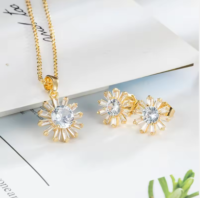 Rose Gold Snowflake Set – Sparkle with Winter Charm