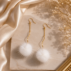 Elegant White Long Earrings – Timeless & Graceful