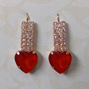 Earrings Red & Golden