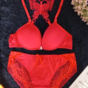 Red Bridal Padded Bra with Matching Panty