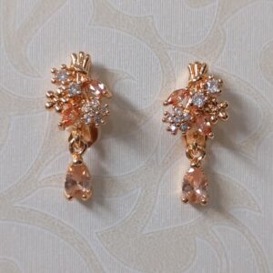 Earring Flower Stones Style Drop