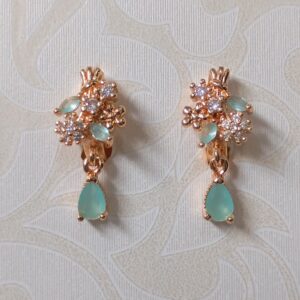 Earring Flower Stones Style Drop