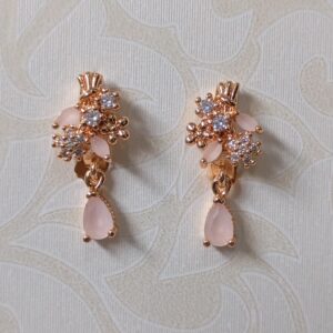 Earring Flower Stones Style Drop