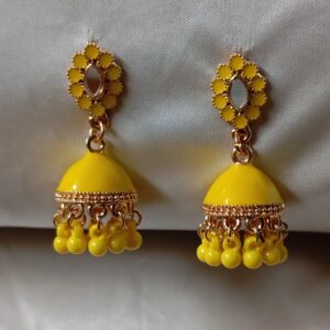 Jhumaka Yellow Mate With drop Pearl PF-ER-76