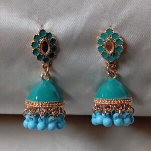 Jhumaka Cyan Mate With drop Pearl
