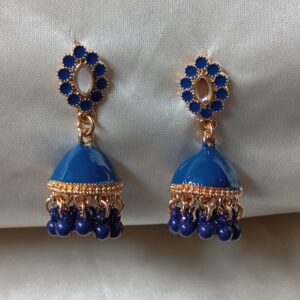 Jhumaka Blue Mate With drop Pearl