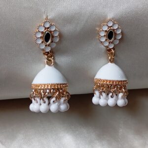 Jhumaka White Mate With drop Pearl