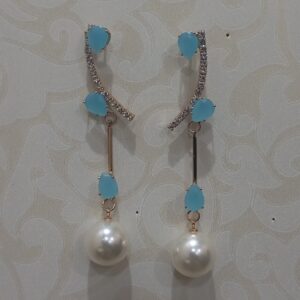 Long Earring with Pearl Design