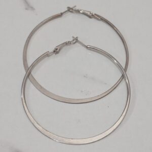 Large Circle Design Earrings SLVR